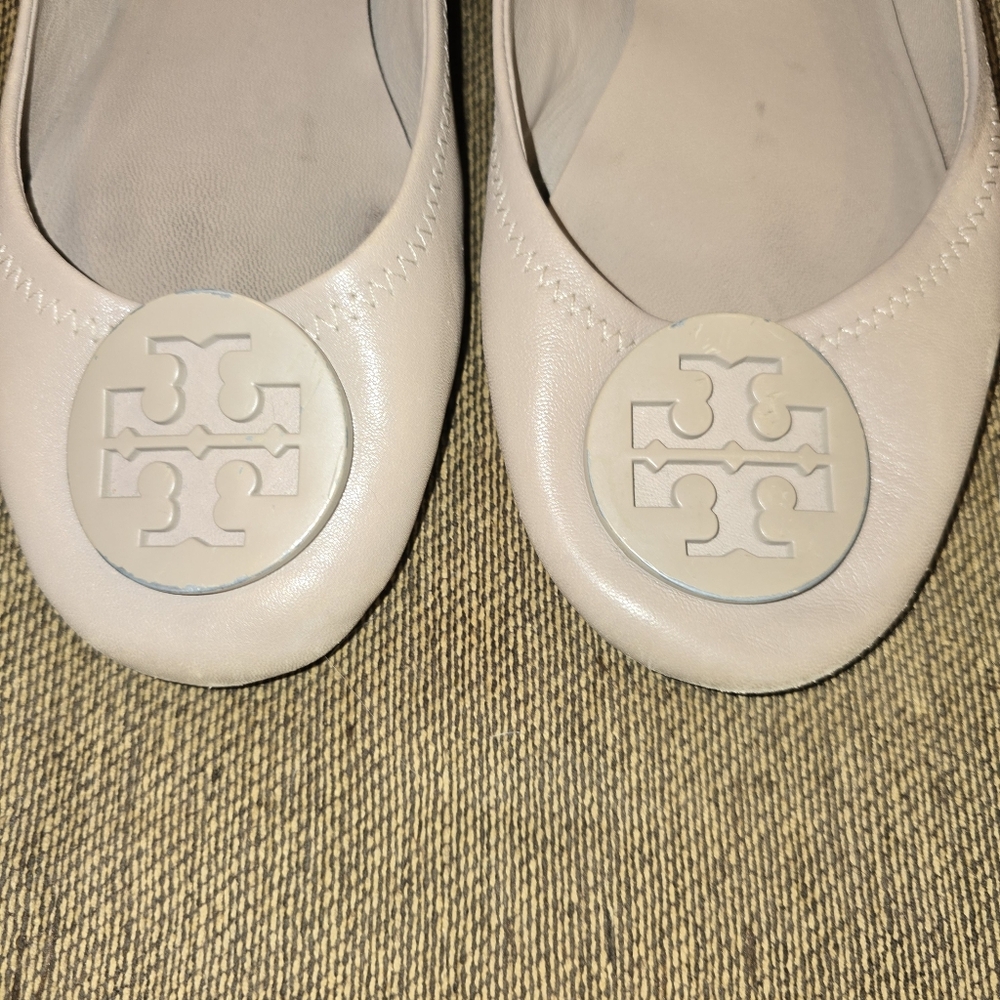 Tory Burch French Grey Minnie Ballet Flats Size 8 - Picture 2 of 11